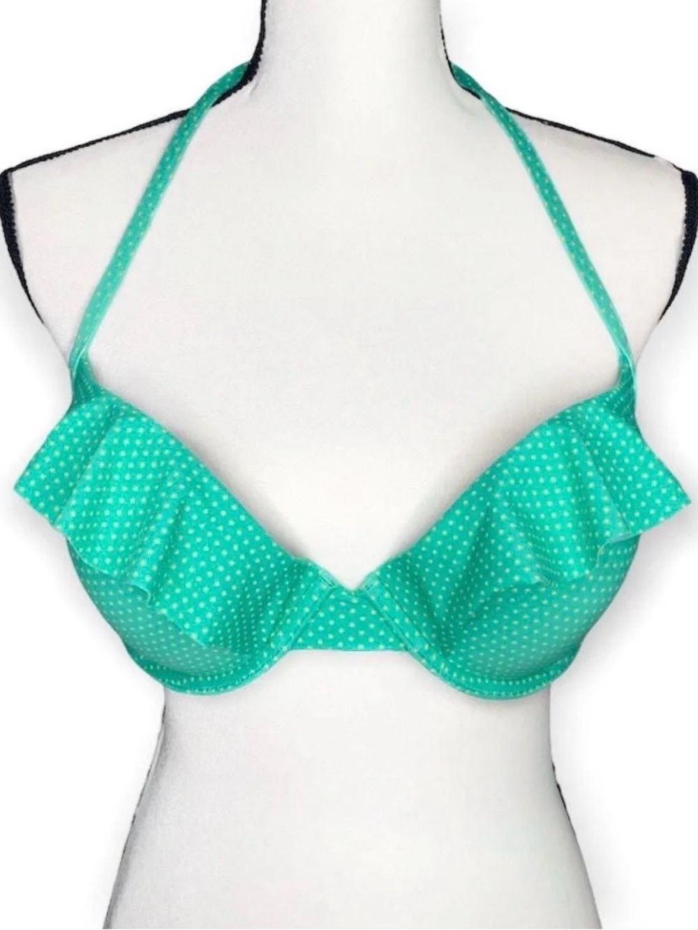 AERIE Nina Polka Dot halter swim top size women’s 34B